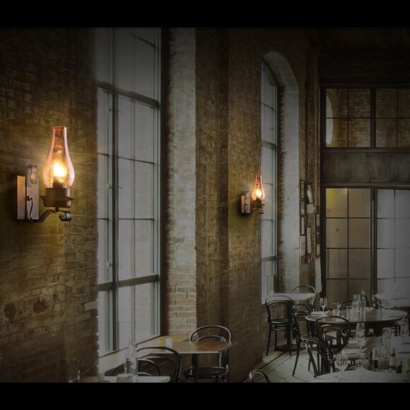 Style de style industriel ombré mural en verre clair appliques murales d'éclairage en clair