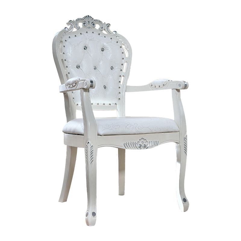 Upholstered European Style Dining Arm Chair Open Dining Chair for Restaurant