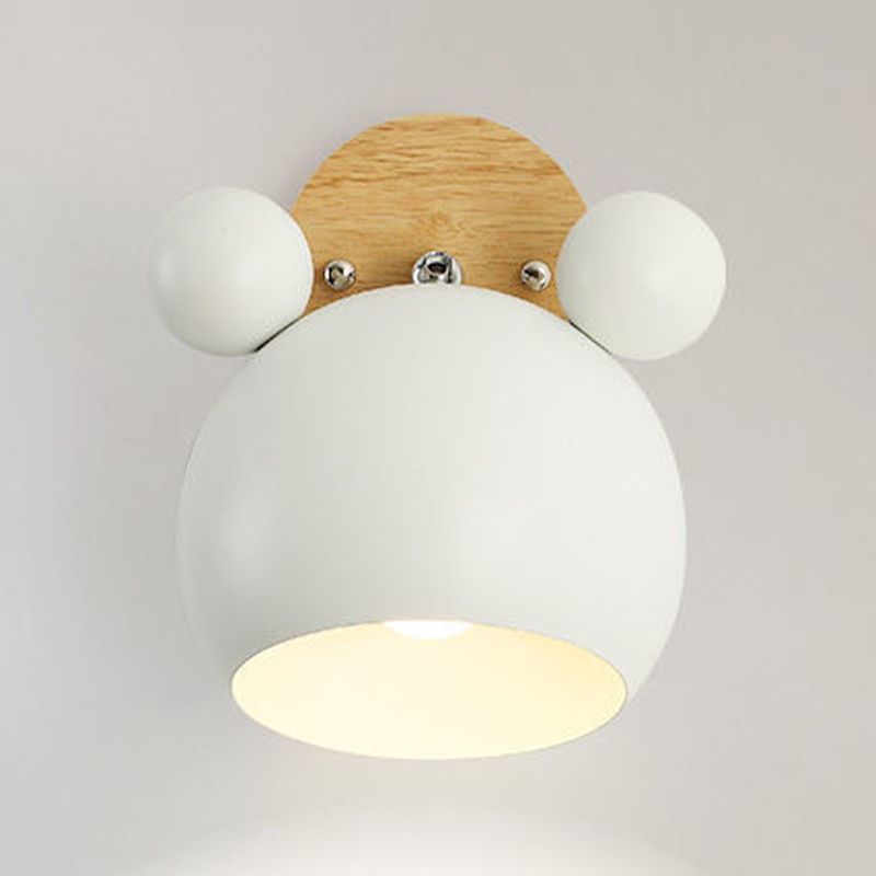 Children Wall Light Flush Mount Polish Finish Wood Lighting for Foyer