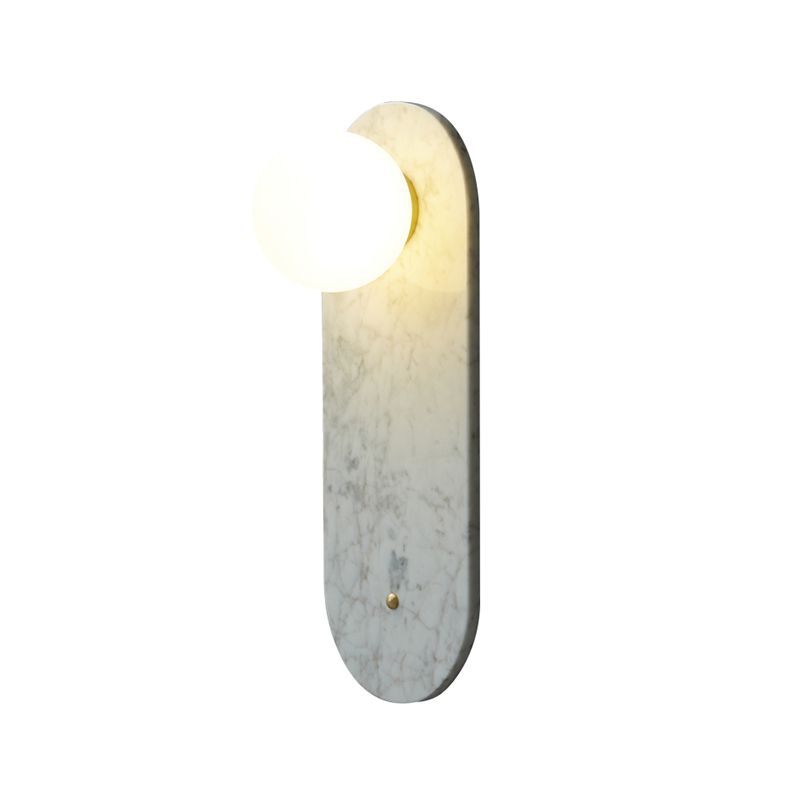 Nordic Style Marble Wall Light Geometric 1 Light Wall Sconce with Glass for Bedroom