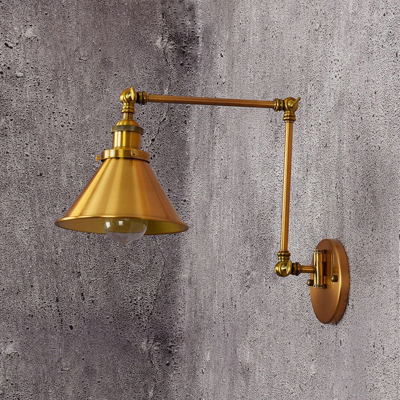Modern Wall Light Fixture Metal 1 Light Wall Mounted Lighting in Gold