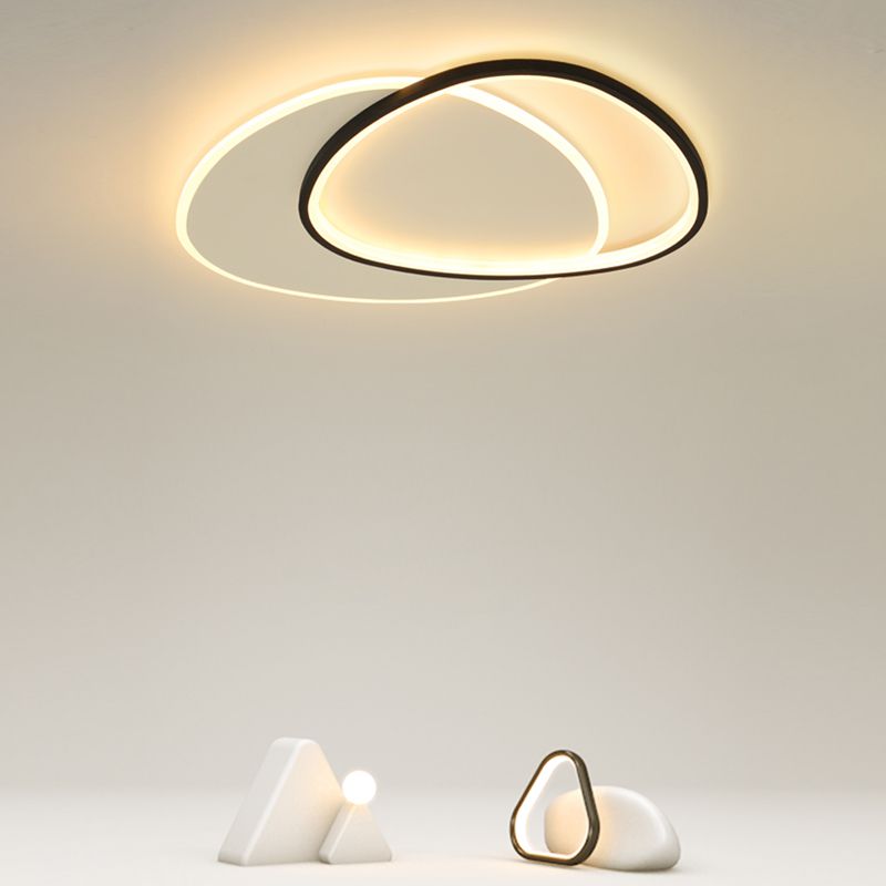 Triángulos modernos iluminación de techo de techo de metal led dormitorio de techo en negro