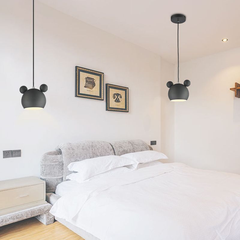 7" H Macaroon Style Cartoon Mini Hanging Lamp Nordic Style Solid Wood Simplicity Pendant Light