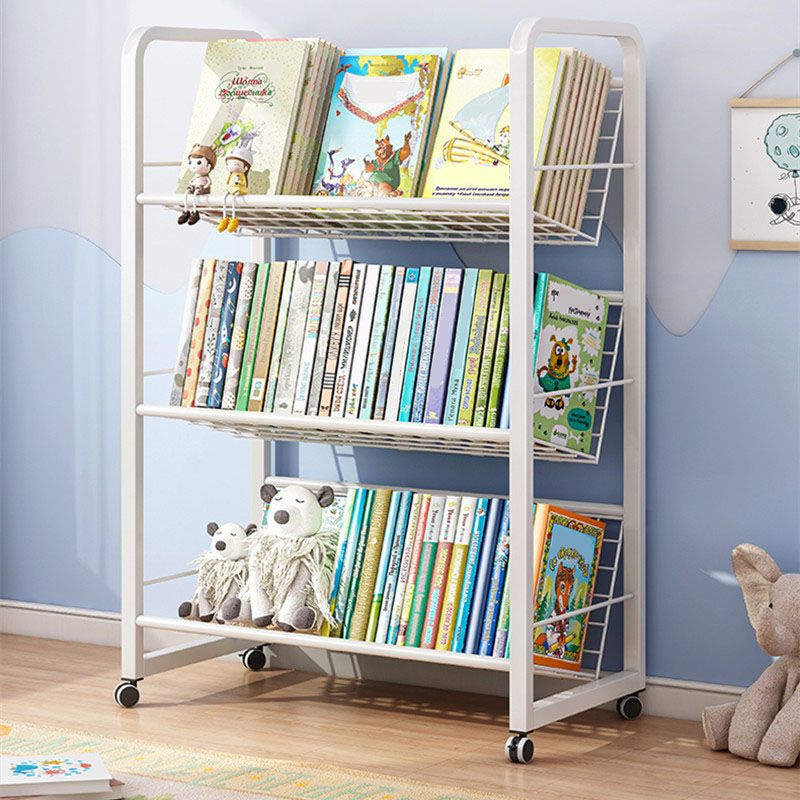 Metal Bookcase Matter Finish Contemporary Etagere Shelf Bookcase