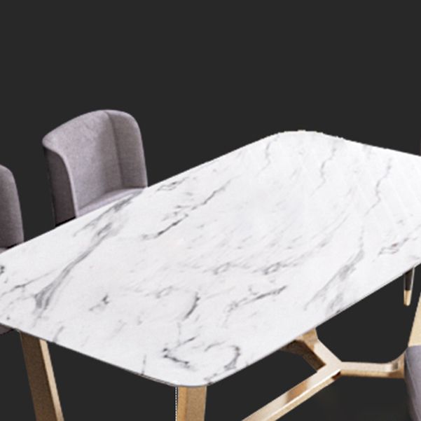 1/2/5/6 Pcs Dining Room Table and Chair Set Sintered Stone Dining Room Set