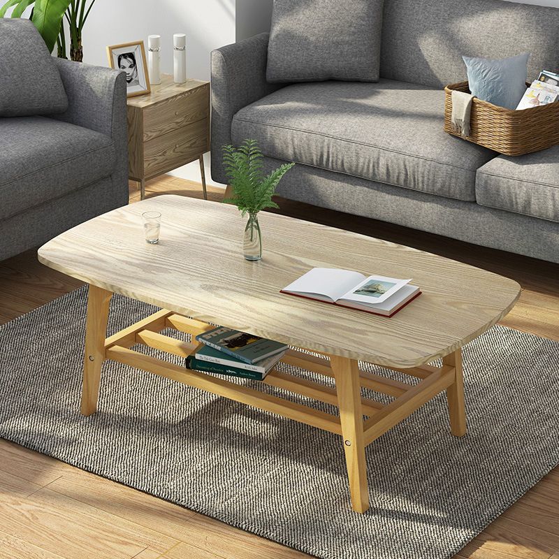 Modern Style Solid Wood Top Rectangular Walnut/wood Coffee Table