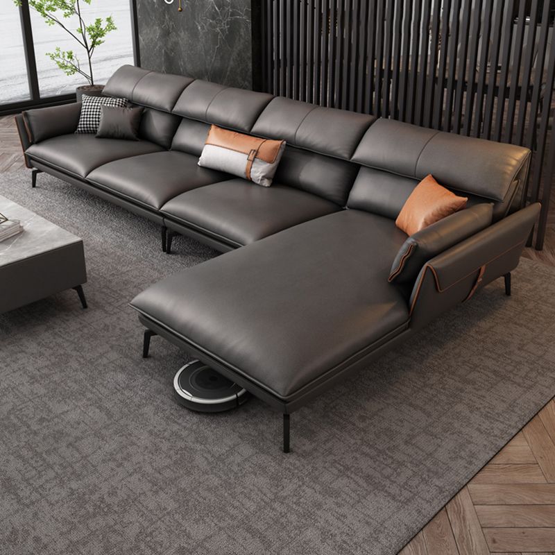 Stain Resistant Modernism Sofa & Chaise Flared Arm Sectional