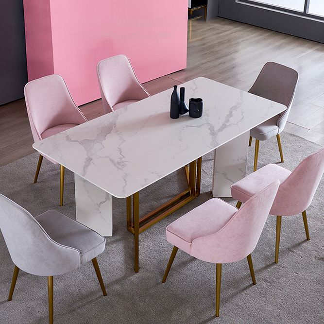 Muebles de piedra de mesa de comedor de rectángulo de lujo tradicional para el comedor