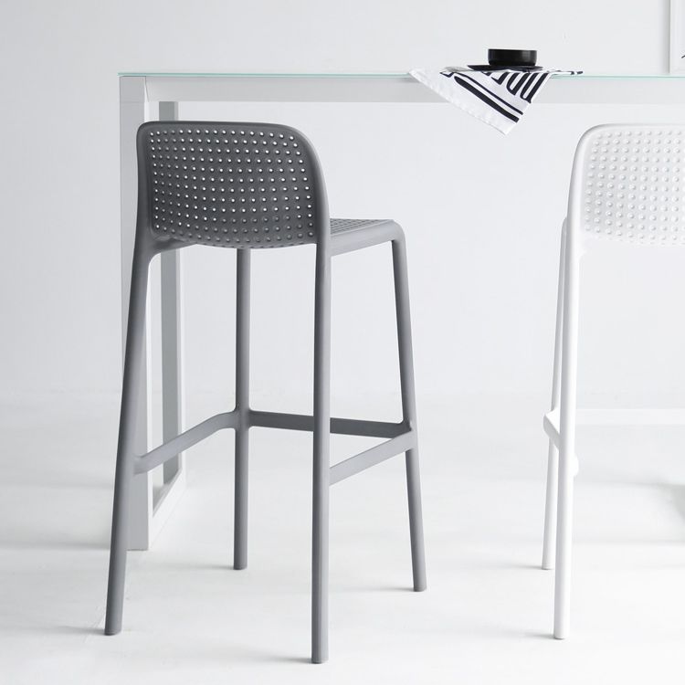 Industrial Plastic Low Back Bar Stool Armless Stackable Bar Stool