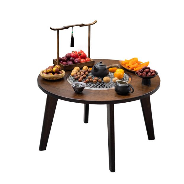 Manufactured Wood Table Industrial Round Chat Table in Brown