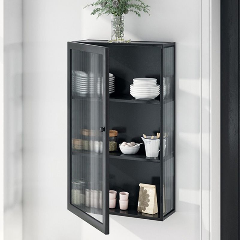 Contemporary Curio Cabinet Wall Mounted Metal Buffet Cabinet for Dining Room