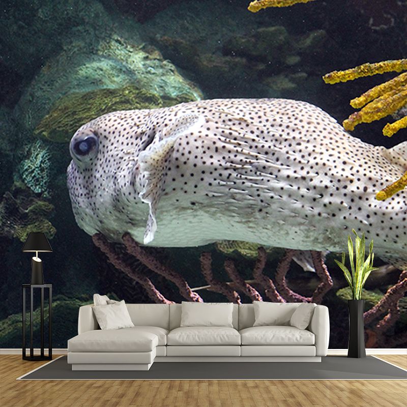 Vintage Wall Mural Tropical Fish Pattern Sitting Room Wall Mural