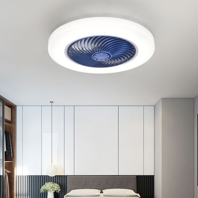 Modern Round Fan Light Metal Colorful Flush Mount Light for Living Room