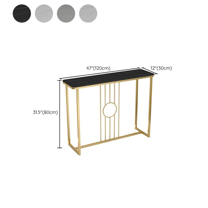 Rectangle Glam Console Accent Table Antique Finish Console Table in Stone