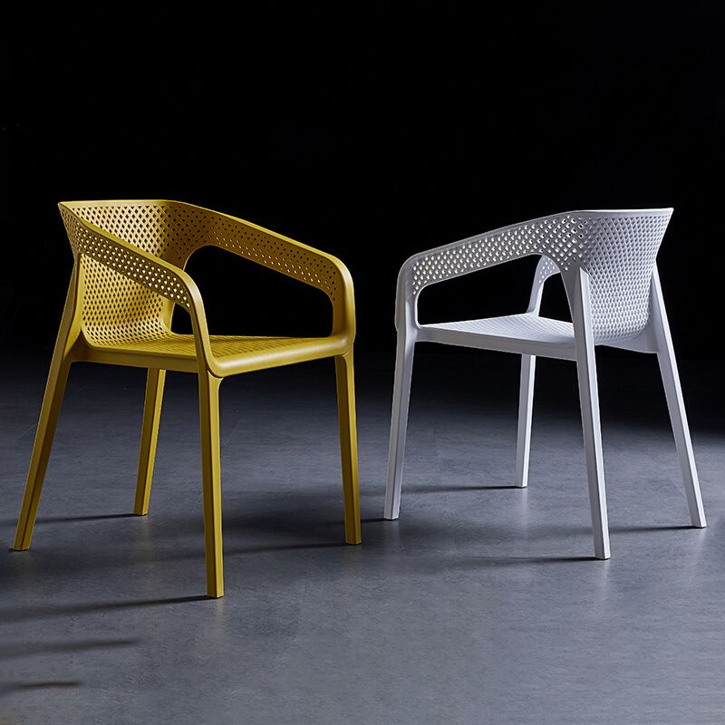 Silla de comedor de plástico de estilo moderno, sillas de comedor apilables para cocina