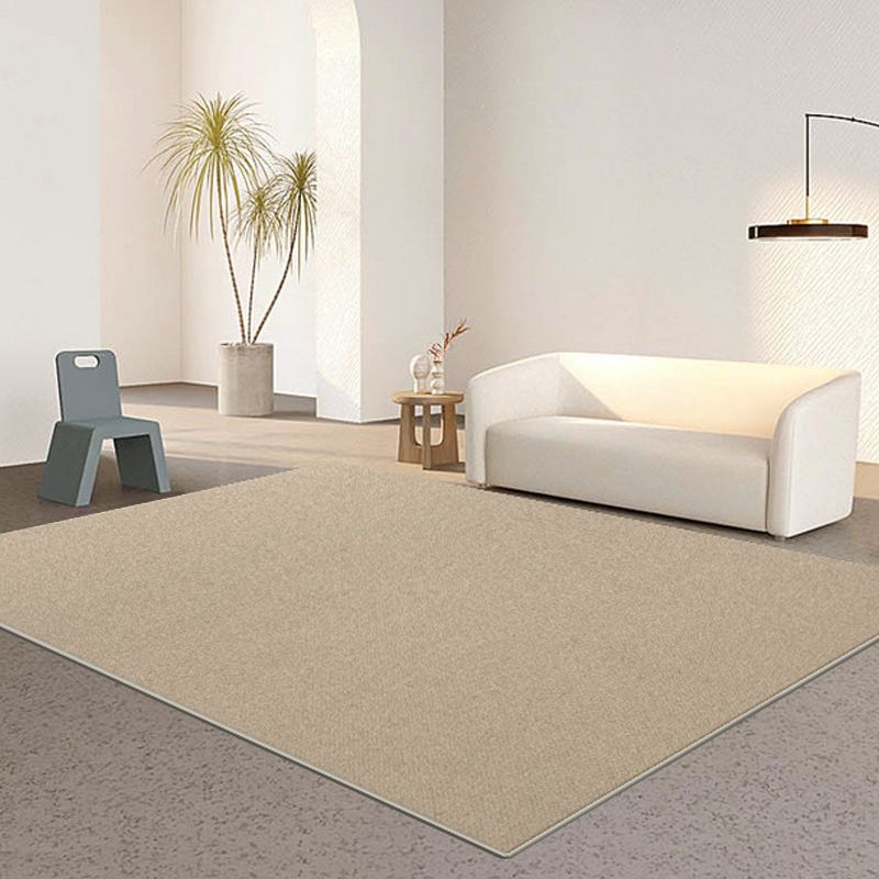Modern Living Room Area Rug Solid Color Polyester Area Carpet Stain Resistant Rug