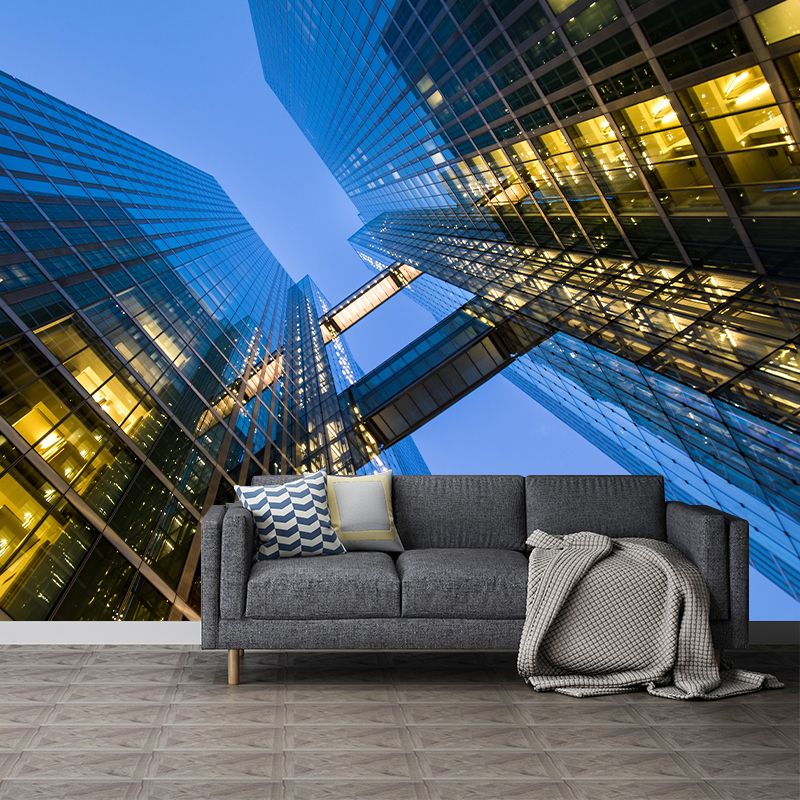 Skyscrapers Mural Wallpaper Custom-Made Wall Covering for Meeting Room