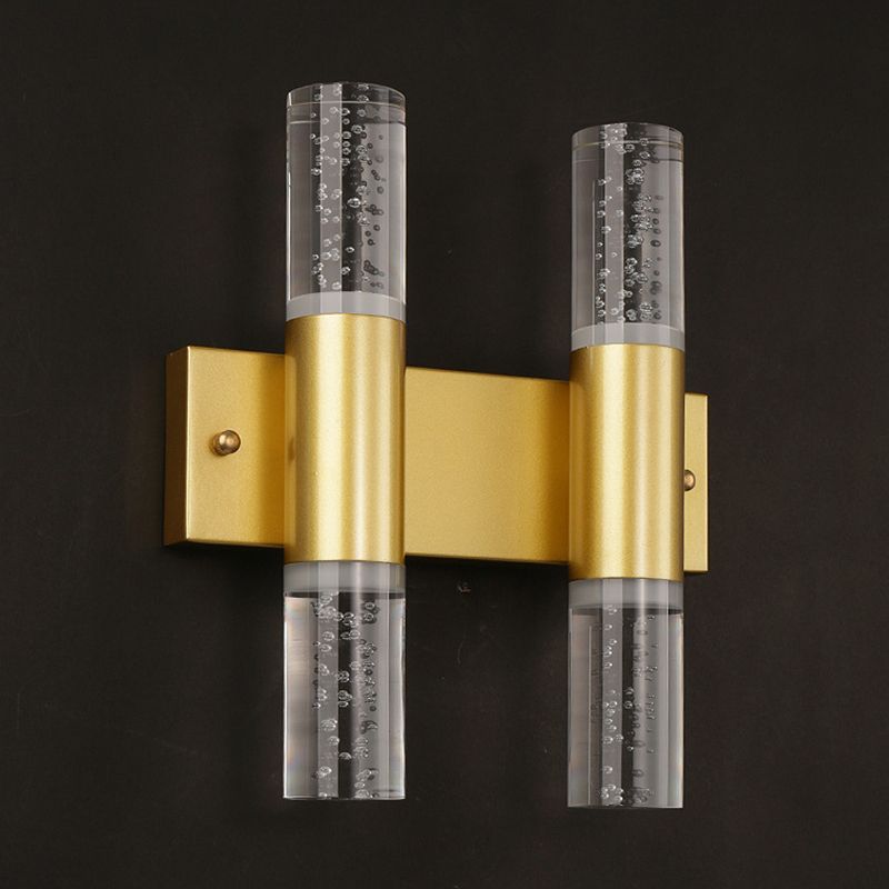 Moderno cilindro in stile di lusso su e giù a parete a led sconce cristallo montato lampada montata per camera da letto