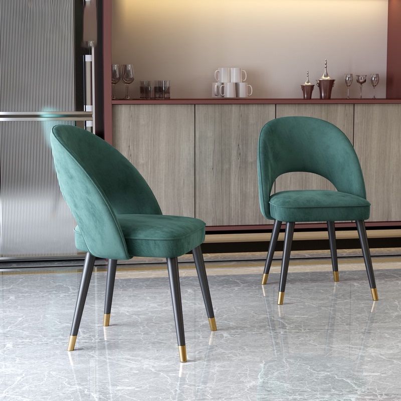 Modern Metal Dining Room Chairs Armless Open Back Dining Side Chair for Home Use