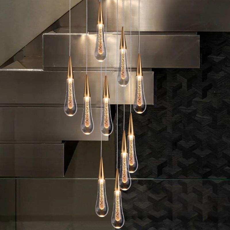 Ultra-moderne Einfachheit Tränen hängen Deckenleuchte Kristall-Aufhängungs-Anhänger Licht für das Restaurant