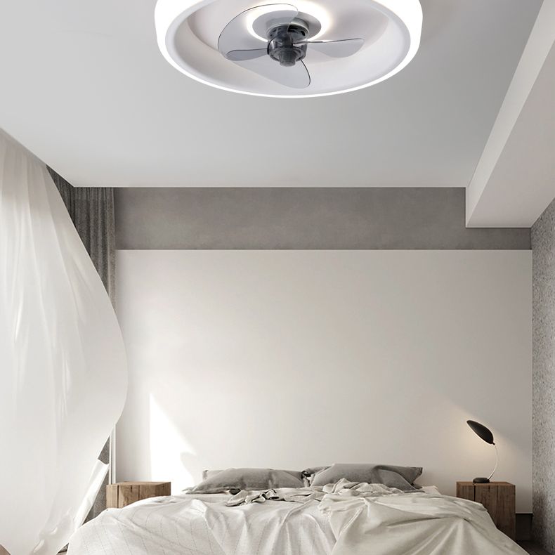 Fernbedienungssteuerungs -LED -Deckenlüfter Macaron Acryl Schlafzimmer Halbflush -Halterung Lampe