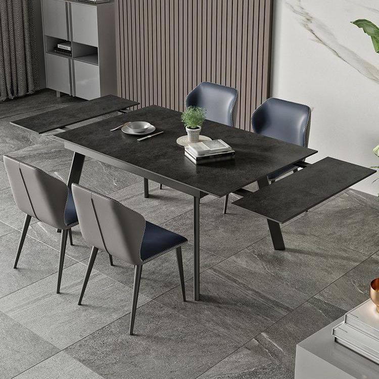 Modern de comedor plegable Juego de piedra sinterizada rectángica con 4 patas base de mesa de cocina formal