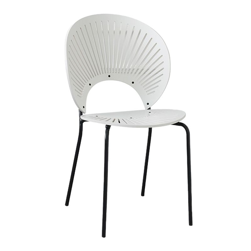Silla de comedor de madera moderna, sillas de comedor sin brazos de metal para uso doméstico
