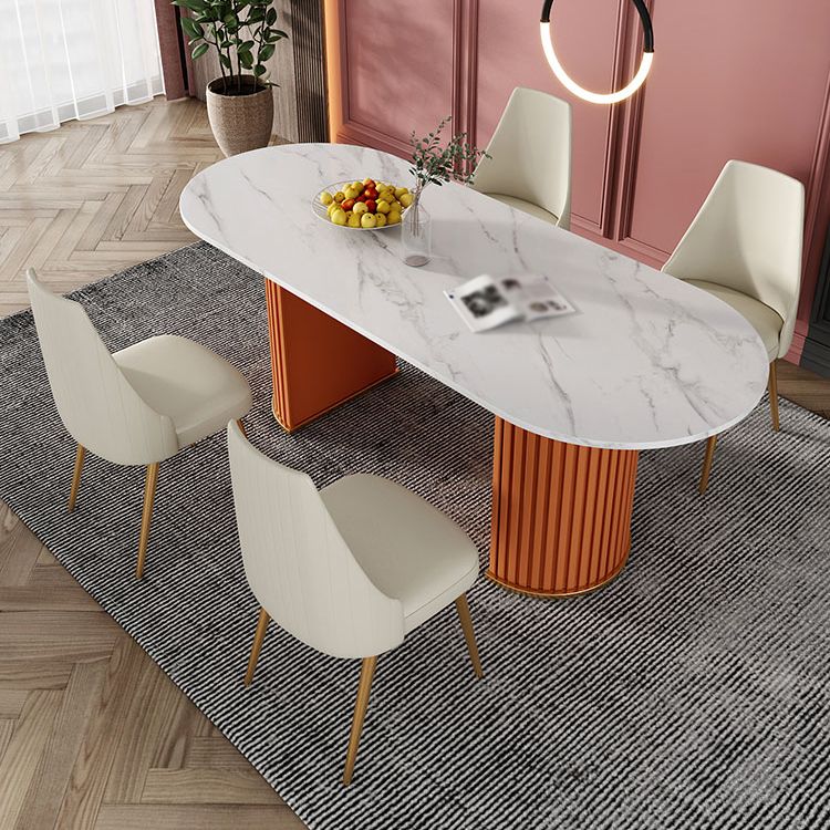 Glam Style 1/2/5/7 Pieces Dining Set Sintered Stone Dining Table for Home Use