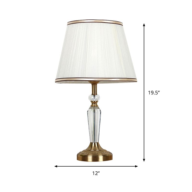 Lampada da comodino con paralume impero Lampada da comodino in cristallo minimalista a 1 testa dorata per camera da letto