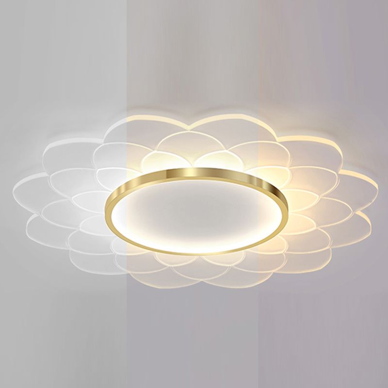 Nordic Style Ceiling Light Flower Flush Mount with Acrylic for Bedroom