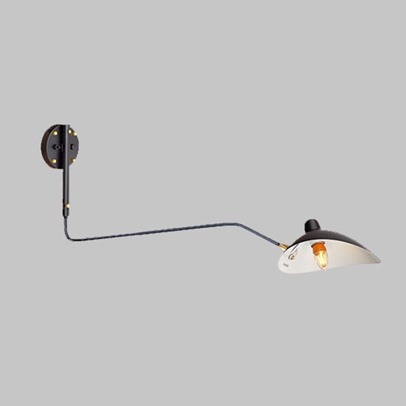 Nordic Style Metal Wall Light Long Arm Black Wall Sconce for Living Room
