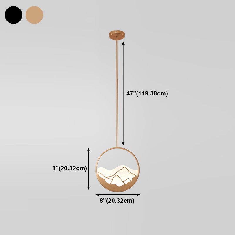 Pendentif de forme ronde en métal LED moderne LED suspendu suspendu pour le salon