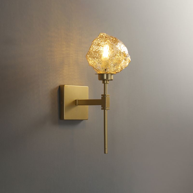 Unregelmäßiger Schatten Innenwandleuchte Bernstein/Rauchgrauglas 1 Kopf Moderne Wandleuchte für Wohnzimmer