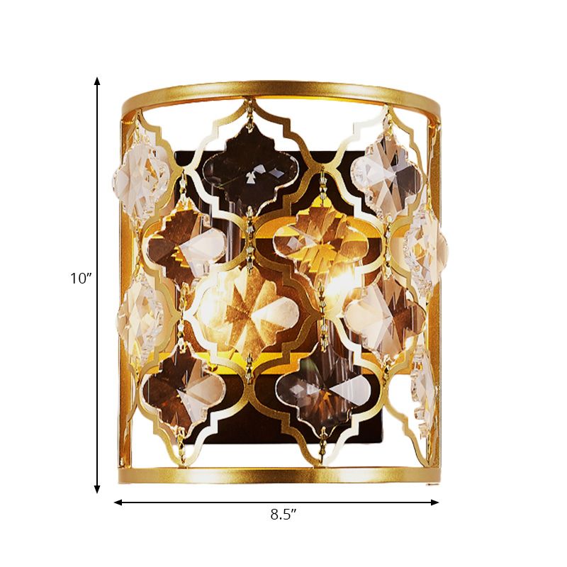 Éclairage mural à demi-cylindre Vintage Élégant Métallique 2 lumières LAMPE MUR MURS AVEC ACCENTEMENT DE CRISTAL CERT