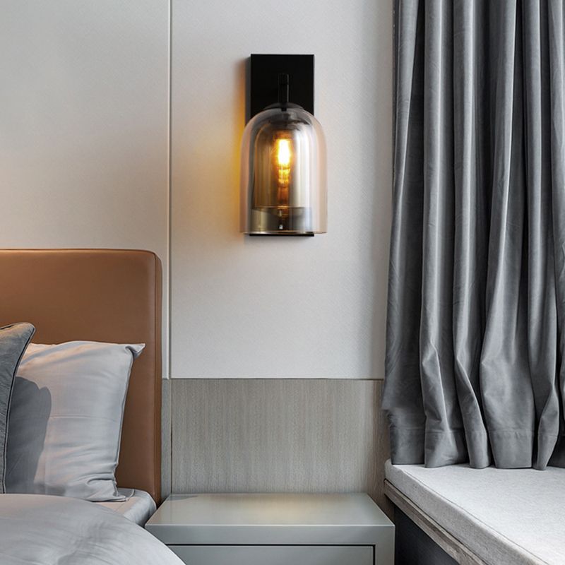 Lampada montata a parete a parete singola con sconde murale di stile industriale per camera da letto