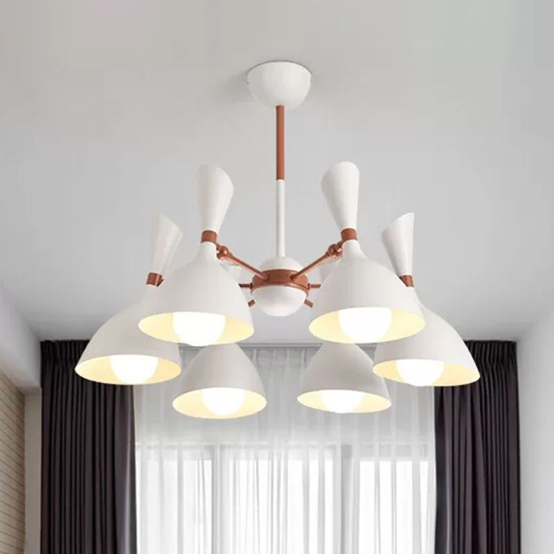 Living Room Kindergarten Pendant Light Metal Contemporary Monochrome Chandelier