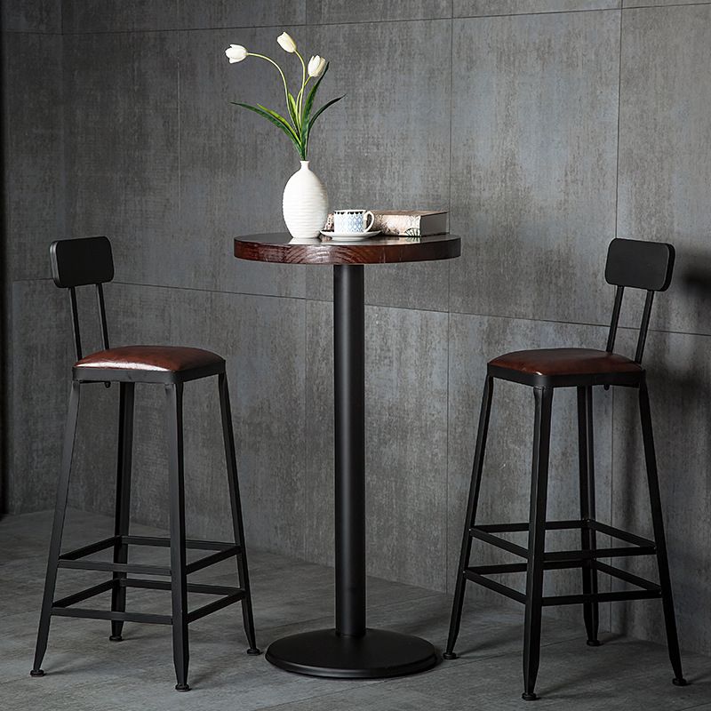 Industrial Style Bar-stool PU Leather Counter Bar Stool with Metal Legs for Restaurant
