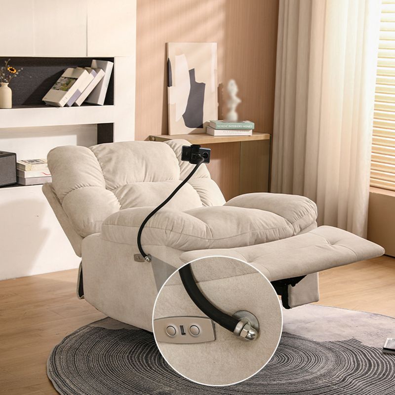 Contemporary Fabric Recliner Tufted Standard Recliner with Adjustable Headrest