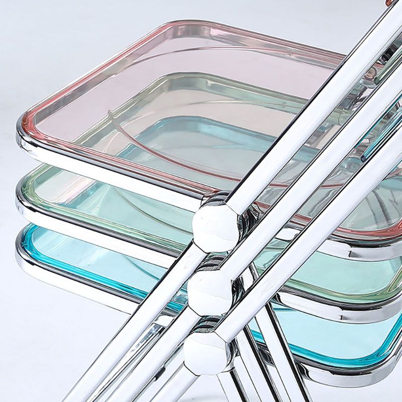 Industrial Armless Plastic Side Chair Open Back Folding Side Chair