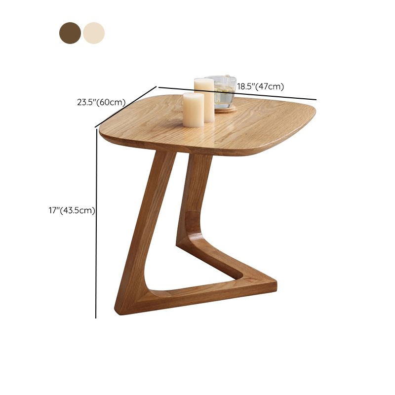 Solid Wood Top Side Table 17.12" Tall Abstract Base End Table