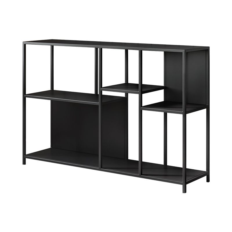 Horizontal Metal Bookcase Modern Open Back Bookshelf with Shelves