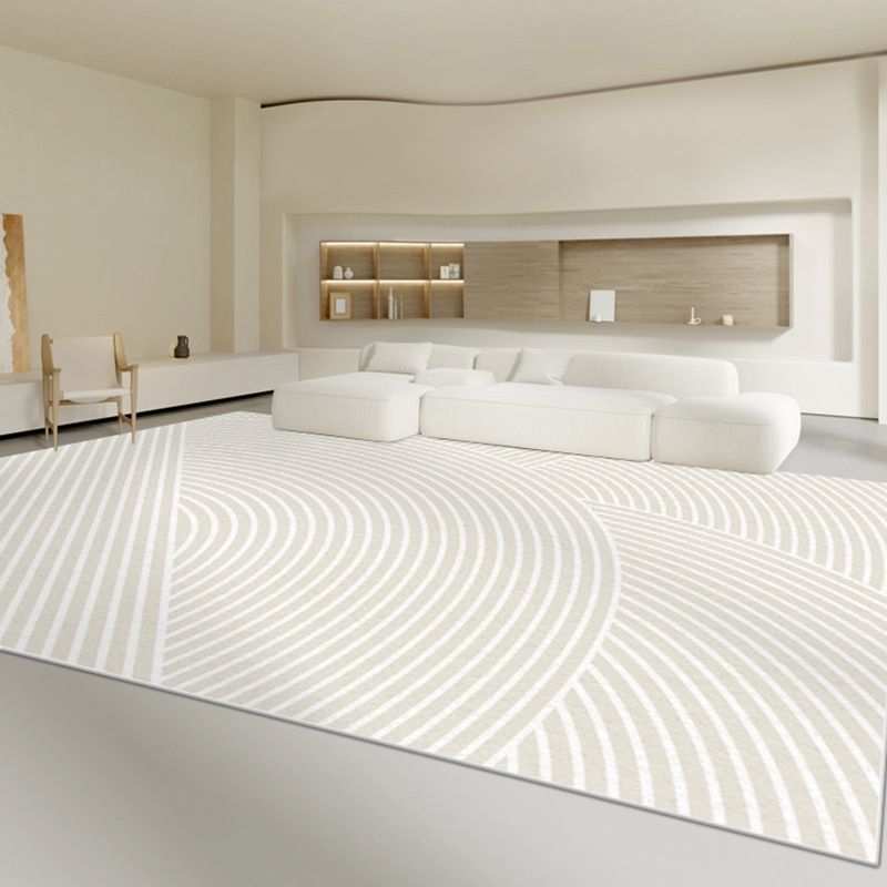 Light Grey Modern Carpet Line Polyester Carpet Stain Resistant Carpet for Home Decor