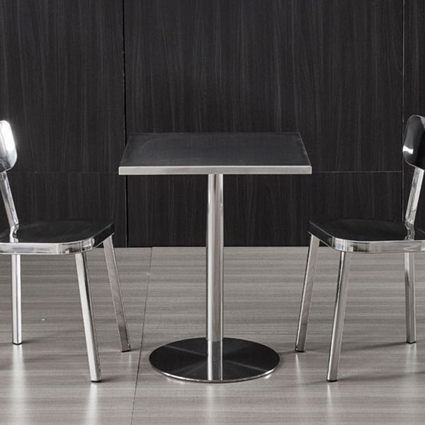 Metal Industrial Square Dining Table Stainless Steel Table for Kitchen and Dining Room