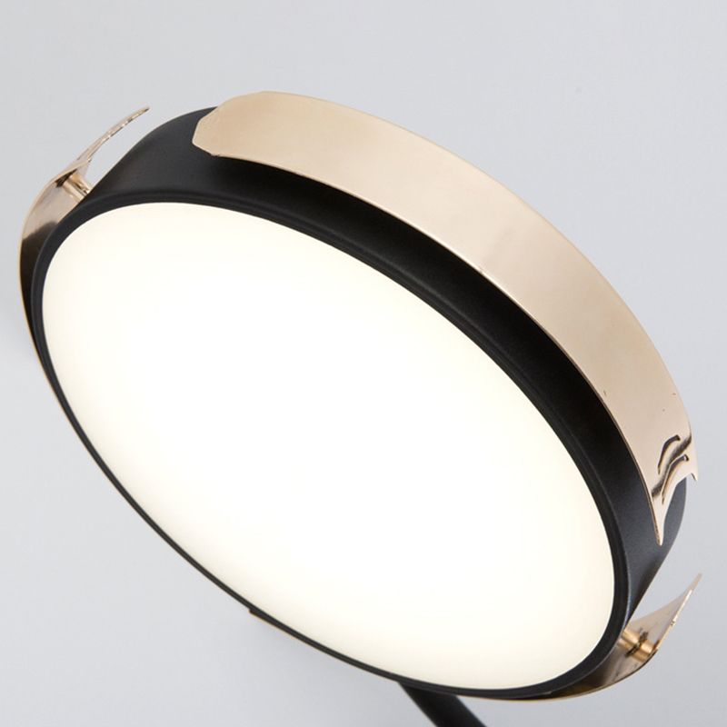 Postmodern Round Chandelier Metallic Bedroom LED Suspension Light in Black-Gold