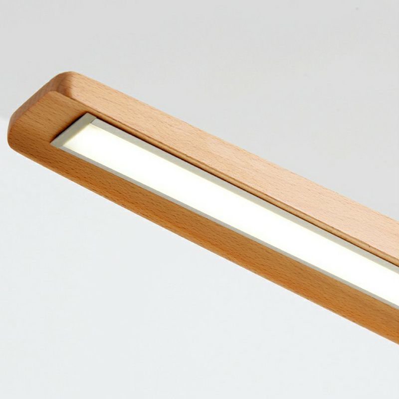 Lineare Anhänger Beleuchtungskörper Holz 2 Leichte zeitgenössische Küchenpendelleuchte