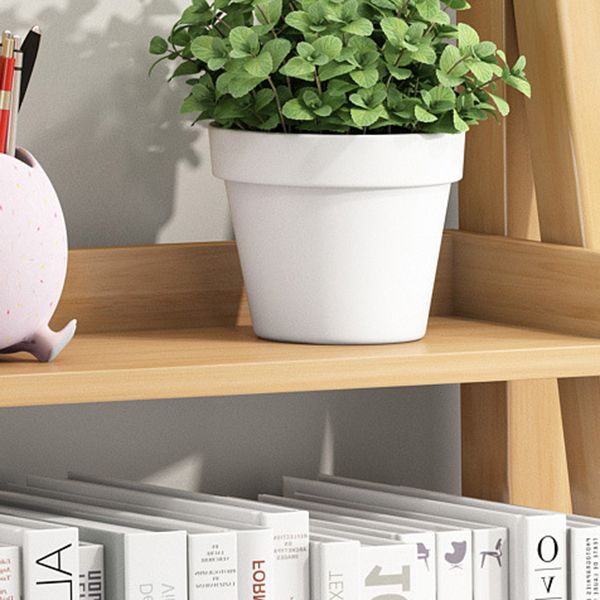 Solid Wood Bookshelf Modern Ladder Bookshelf 55.1" H X 14.2" W