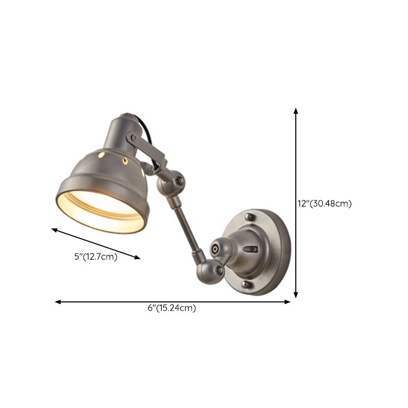 Silver Modern Wall Sconce Cone Shape Wall Light with Metal Shade for Living Room