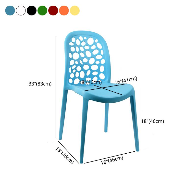 Silla de comedor de plástico de estilo moderno, silla auxiliar de comedor sin brazos para cocina (juego de 4)