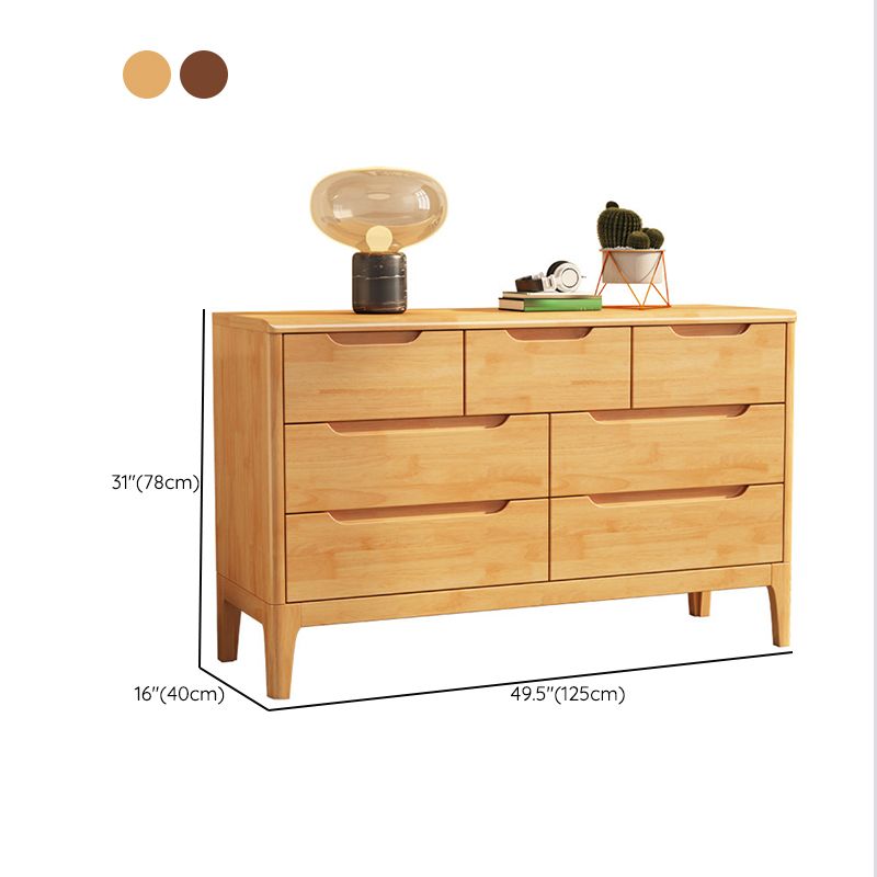 Contemporary Chest Home Rubber Wood Storage Chest with Drawers