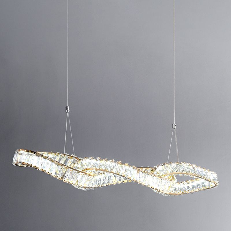 Nordic Style Crystal Hanging Lamp Geometry Shape Island Light Fixture for Bedroom